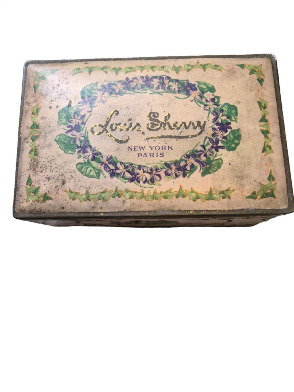 Louis Sherry Violet Floral Luxury Chocolate Tin Stamped Cango On The Bottom